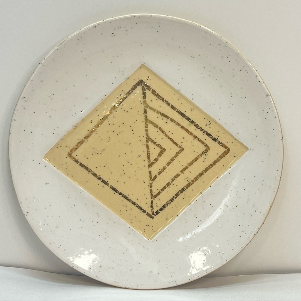 Cathy Terepocki Ceramics for Anthropologie Speckled Geometric Salad Plate 8.25"
